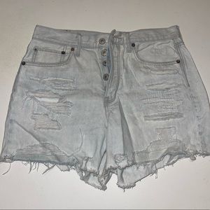 Light wash Mom style jean shorts